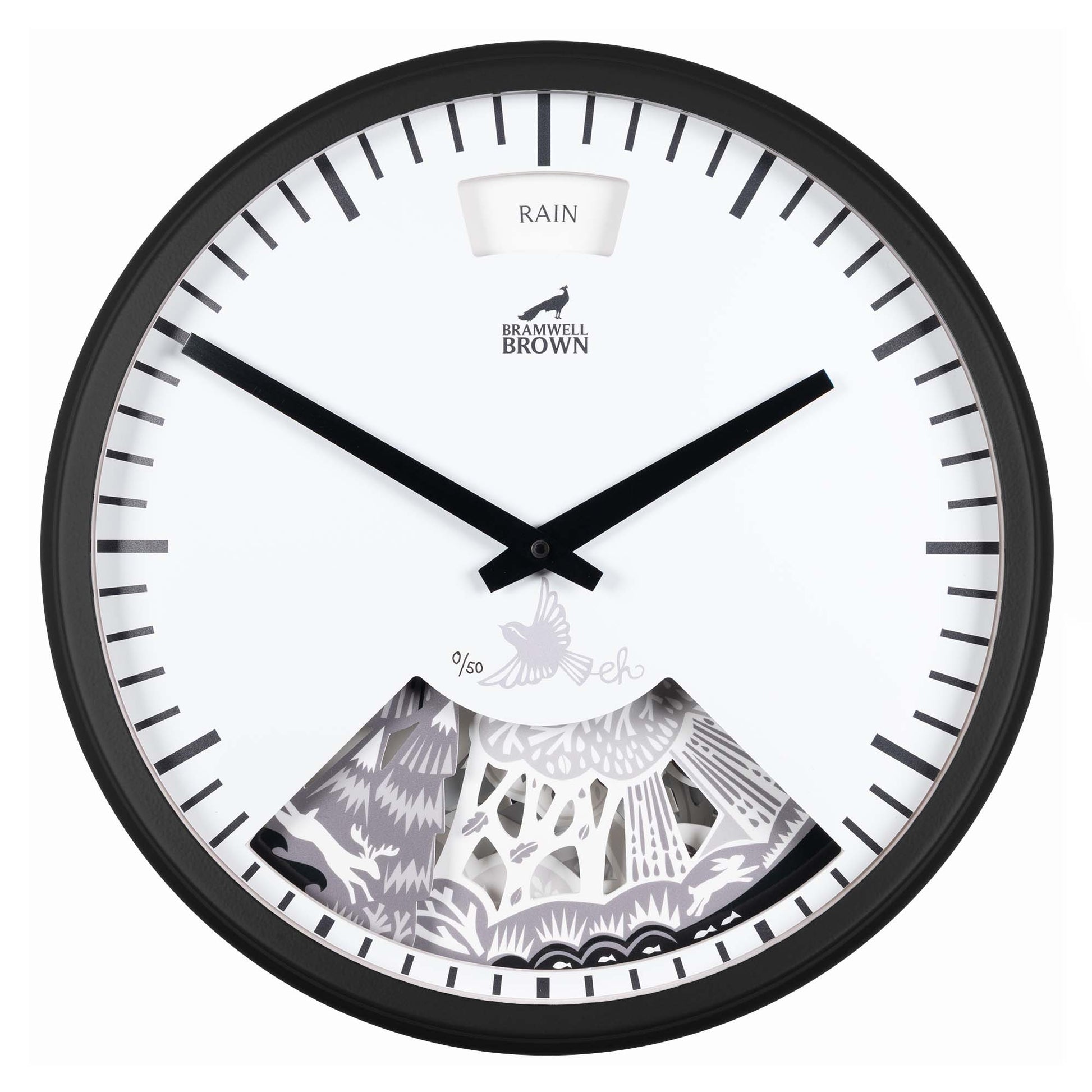 Papercut Forest Weather Clock by Emily Hogarth - Bramwell Brown Art Clocks