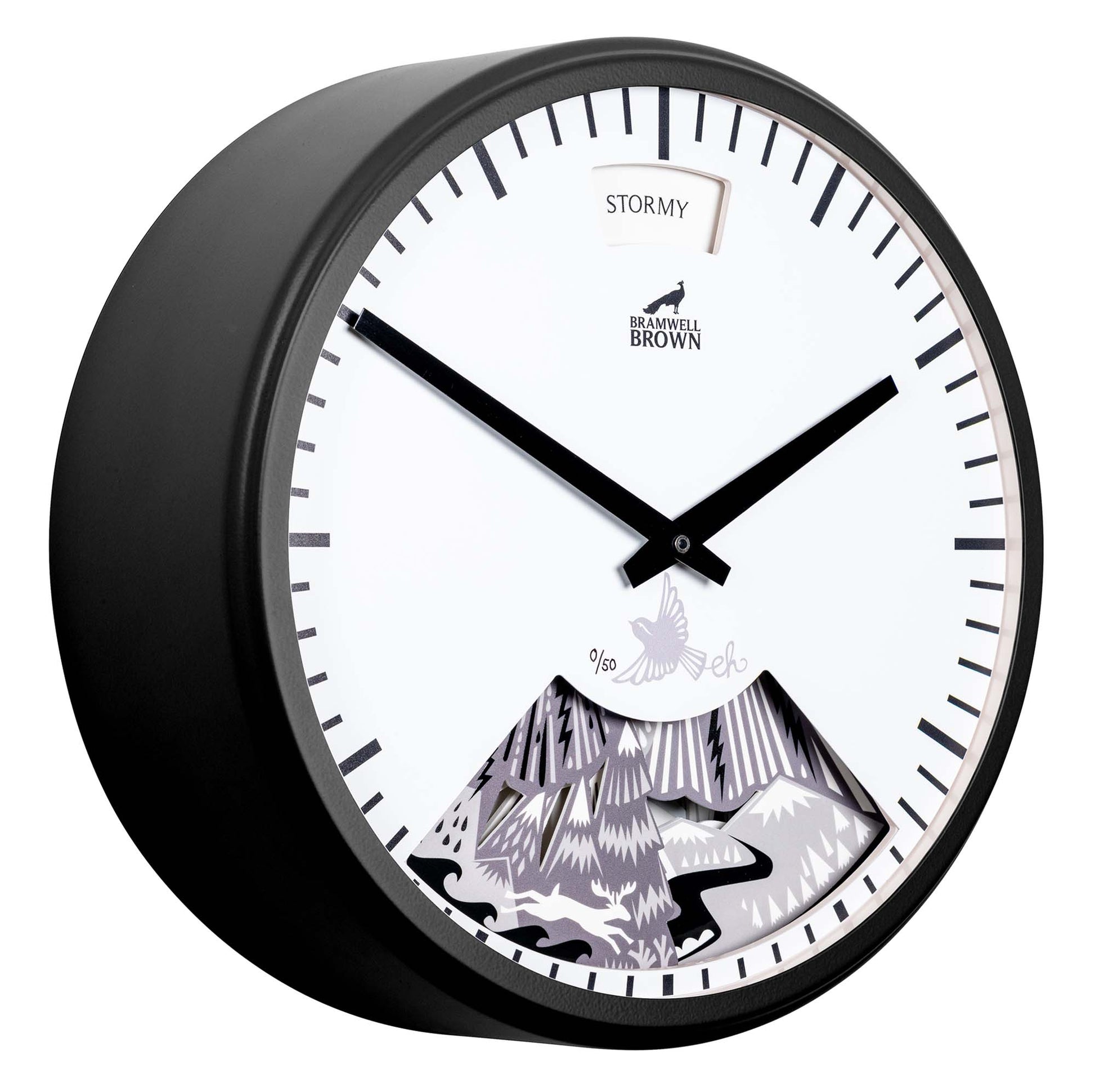 Papercut Forest Weather Clock by Emily Hogarth - Bramwell Brown Art Clocks