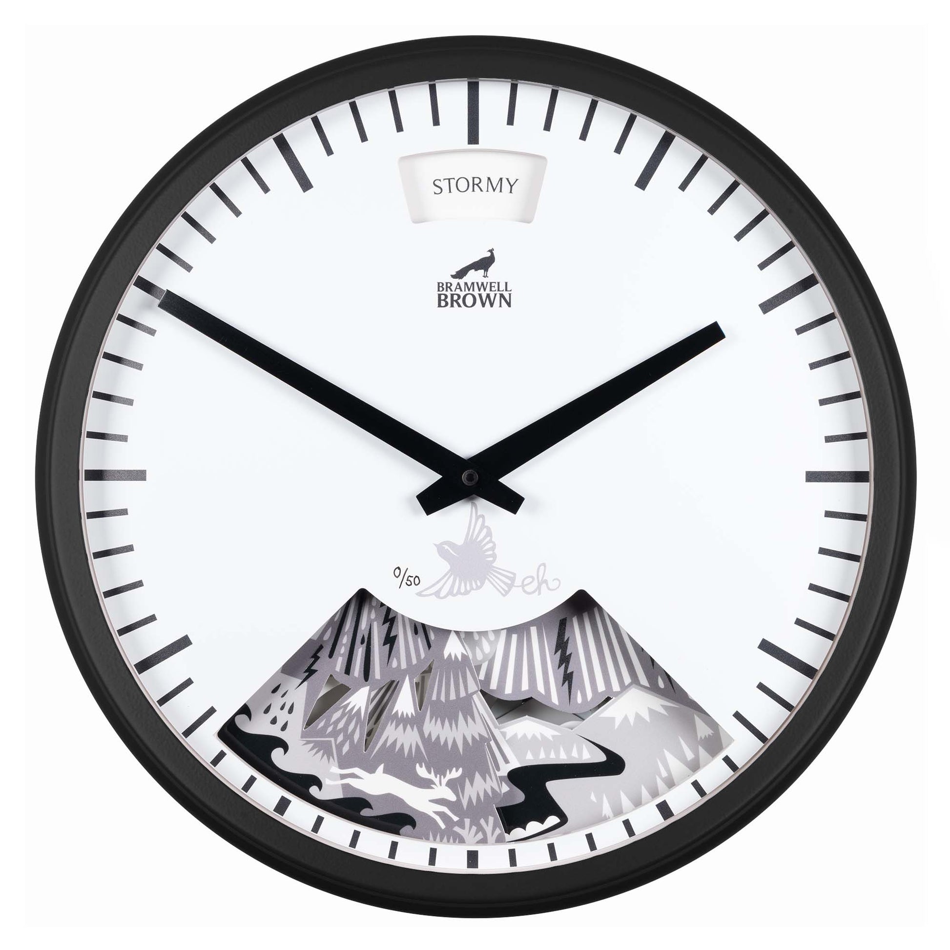 Papercut Forest Weather Clock by Emily Hogarth - Bramwell Brown Art Clocks