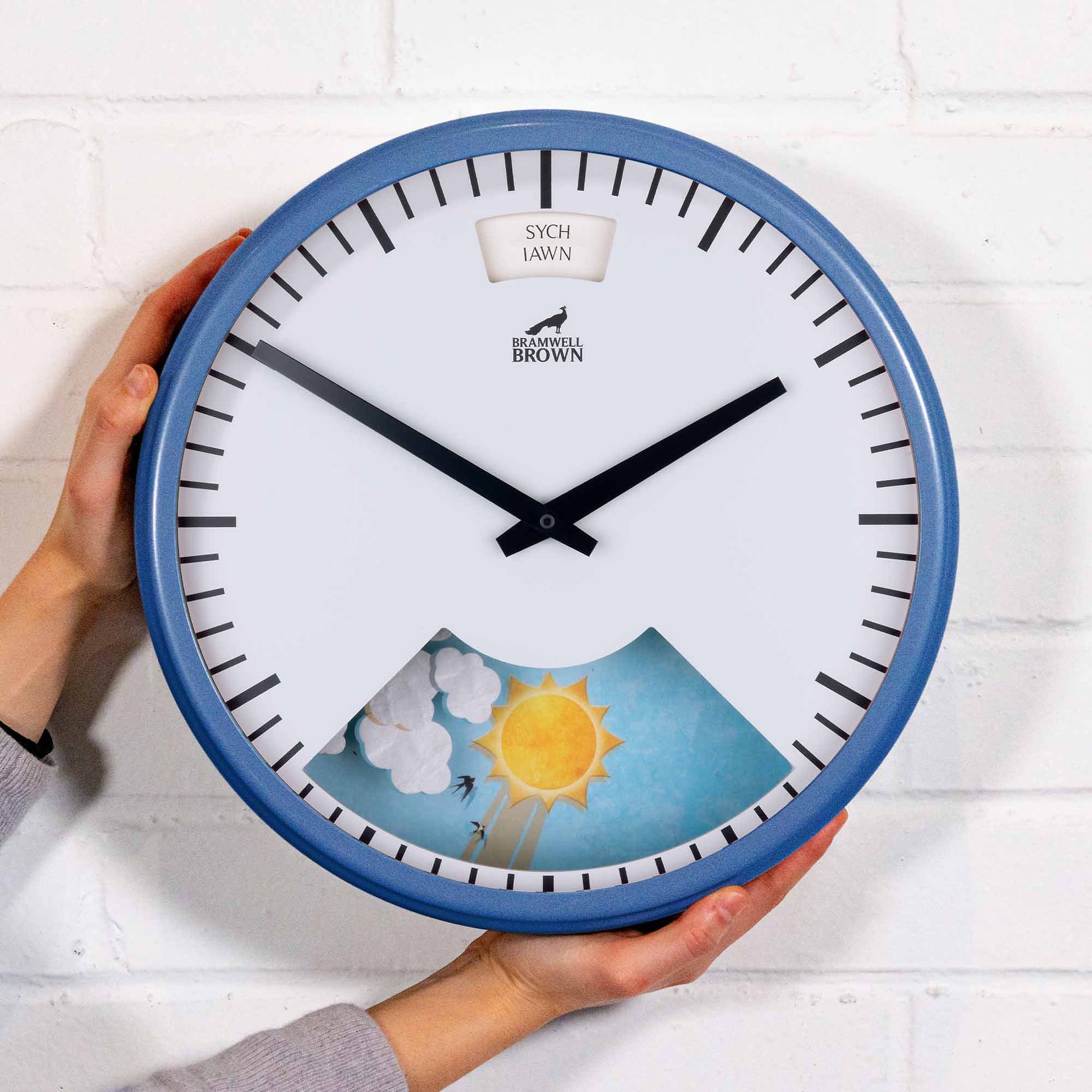 Welsh-language Weather Clock - Bramwell Brown Art Clocks