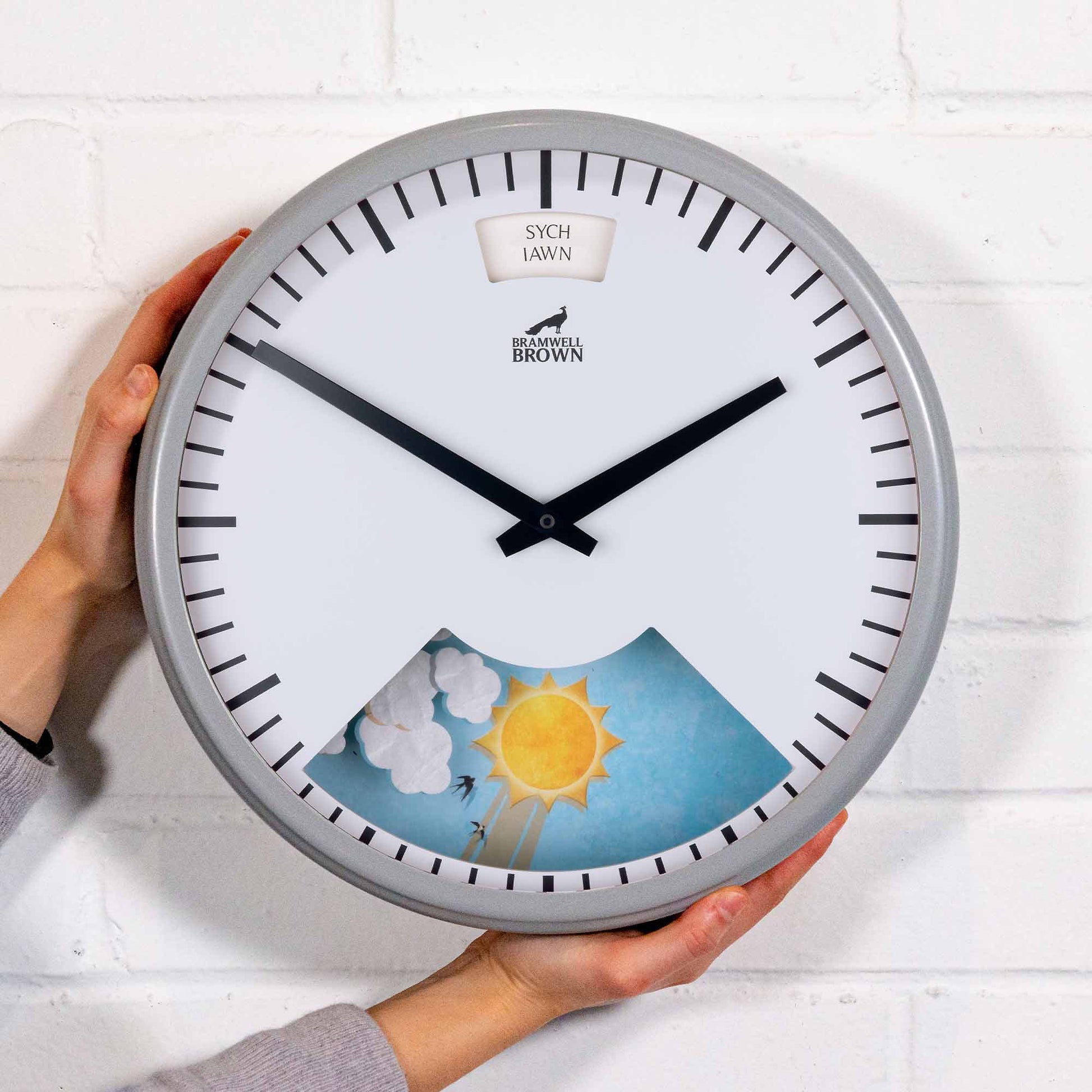 Welsh-language Weather Clock - Bramwell Brown Art Clocks