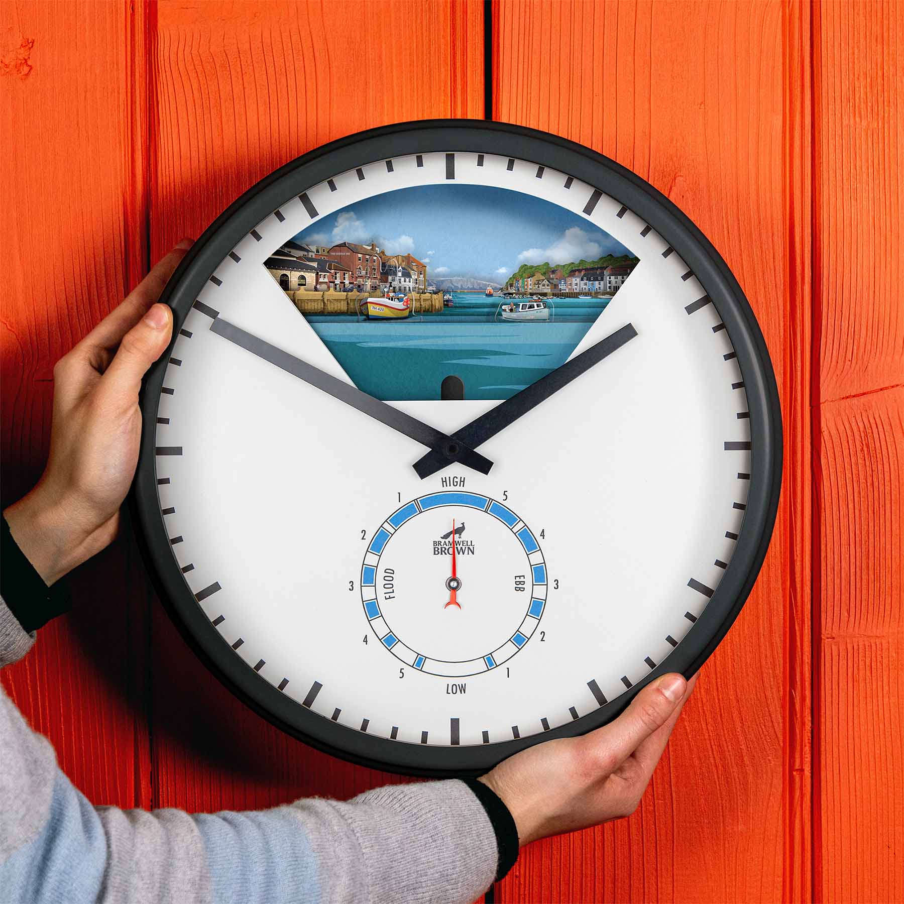 Weymouth, Dorset - Limited Edition Tide Clock - Bramwell Brown Art Clocks