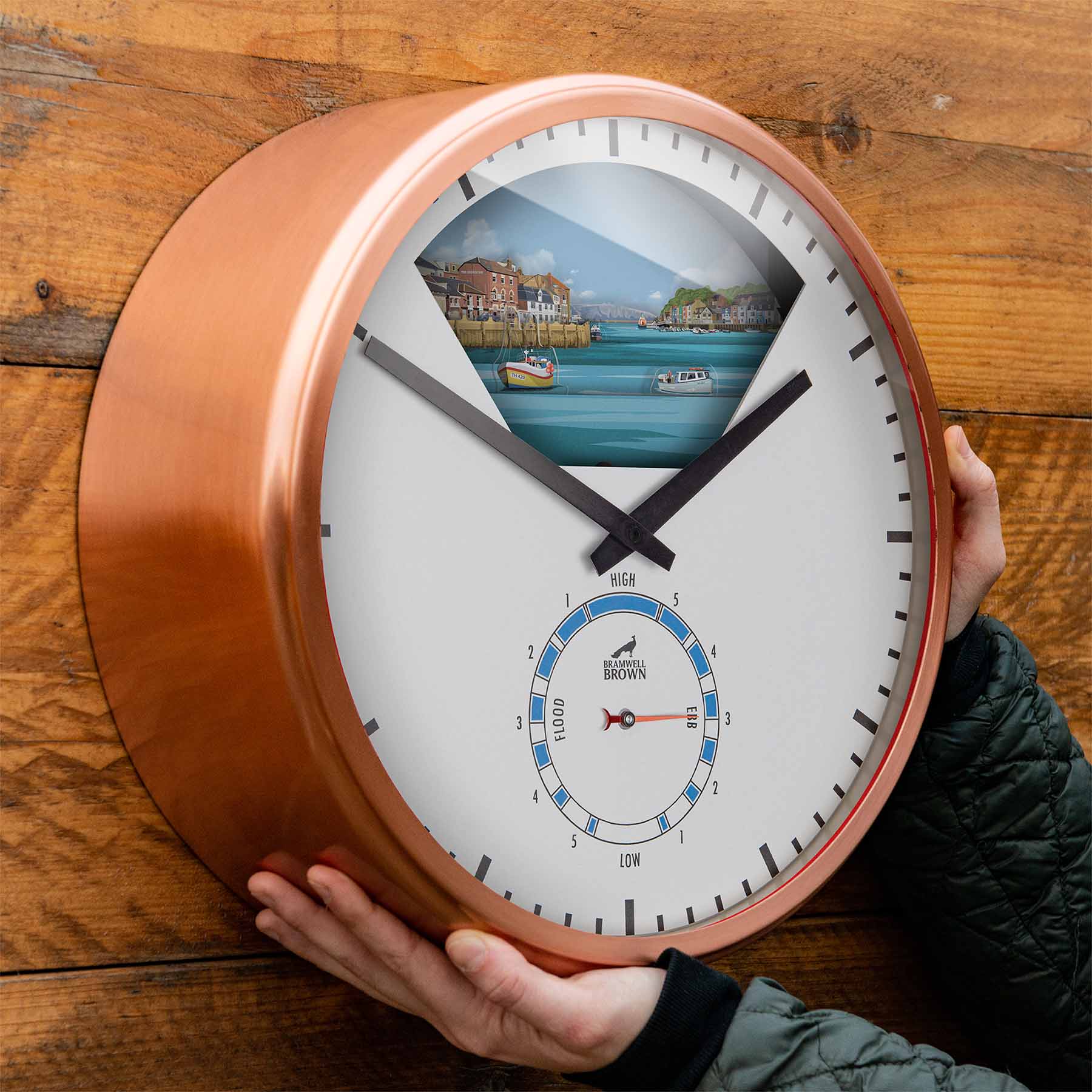 Weymouth, Dorset - Limited Edition Tide Clock - Bramwell Brown Art Clocks