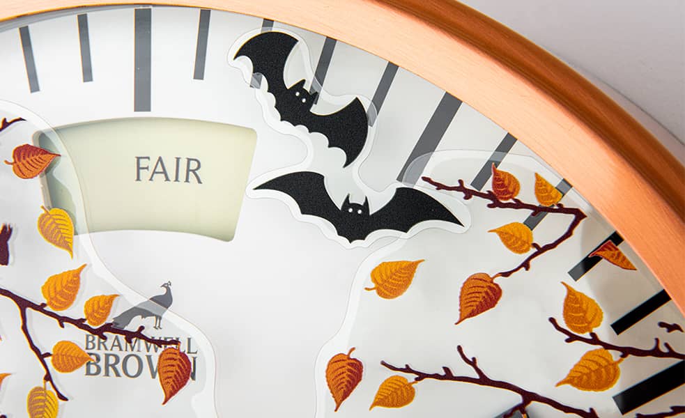 Autumn & Halloween Seasonal Clock Face - Bramwell Brown Art Clocks