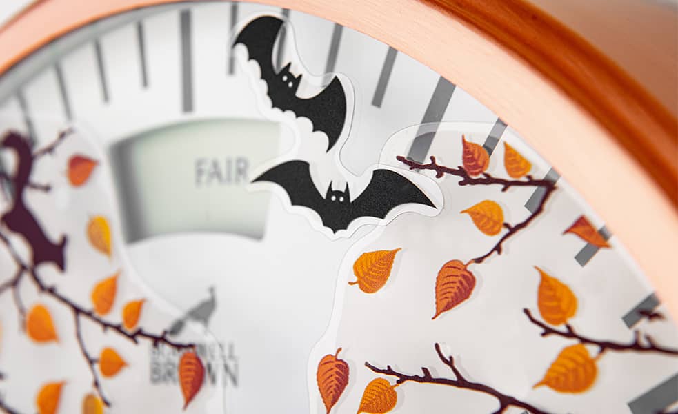 Autumn & Halloween Seasonal Clock Face - Bramwell Brown Art Clocks