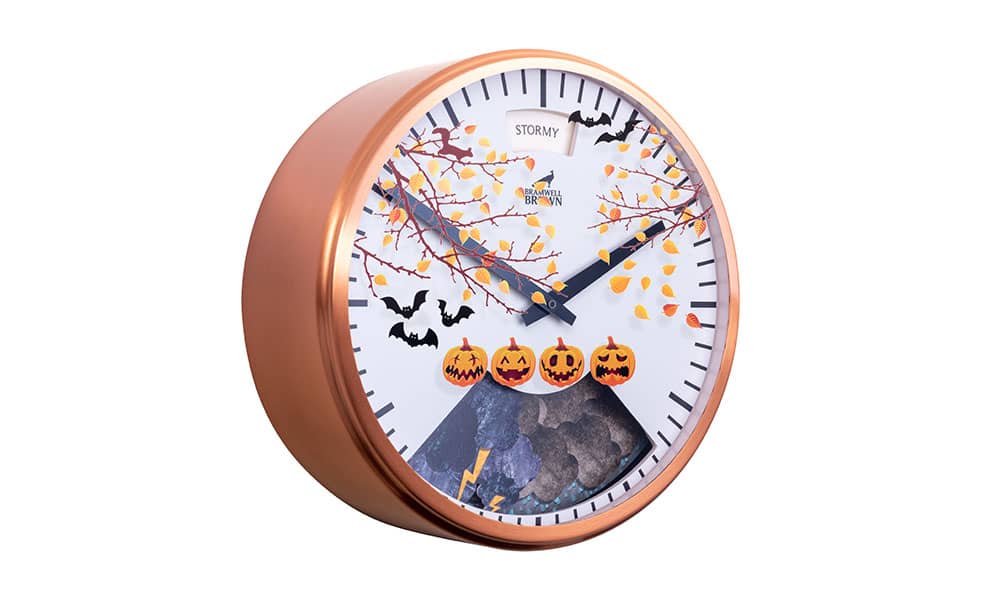 Autumn & Halloween Seasonal Clock Face - Bramwell Brown Art Clocks