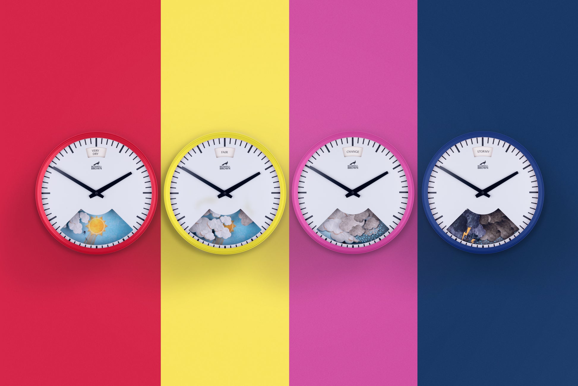 Bespoke Colour Weather Clock - Bramwell Brown Art Clocks