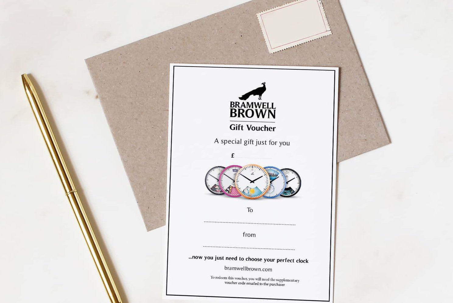 Bramwell Brown Gift Cards - Bramwell Brown Art Clocks