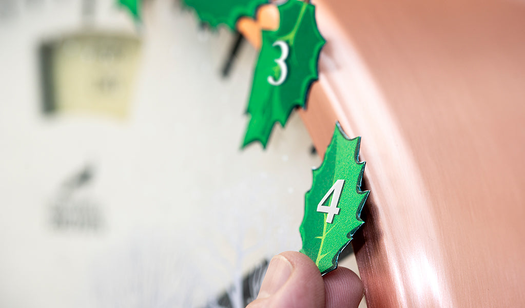 Magnetic Advent Holly Leaves - Bramwell Brown Art Clocks