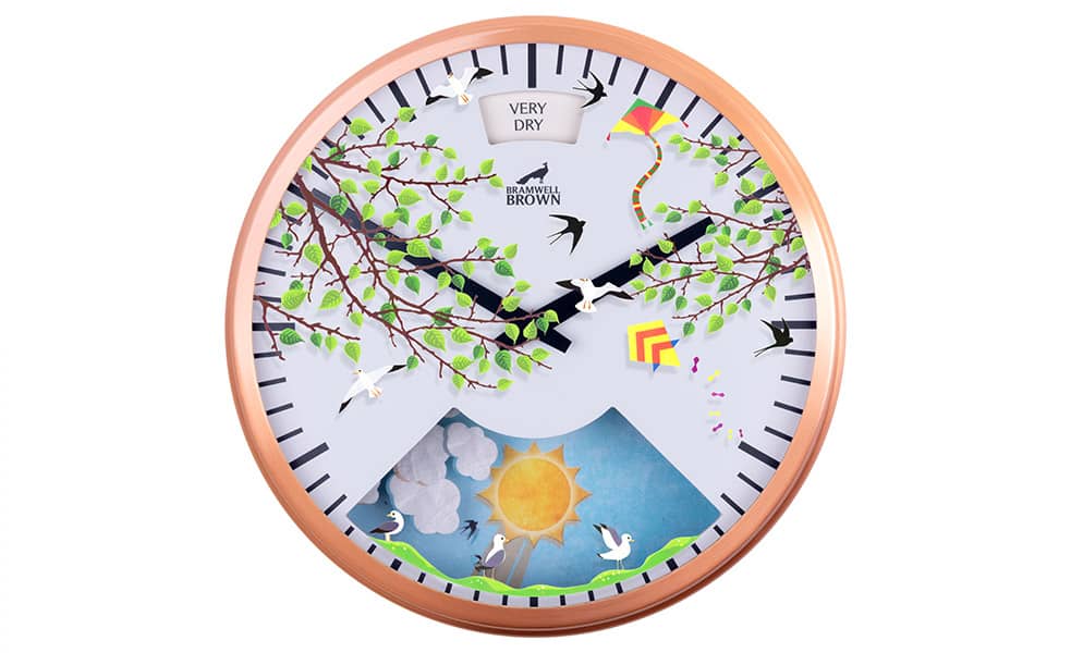 Summer Seasonal Clock Face - Bramwell Brown Art Clocks